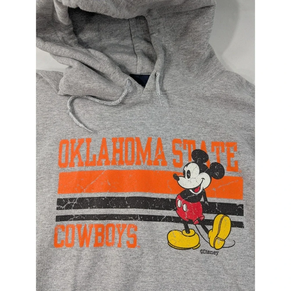 Disney Oklahoma State NCAA‎ Blue 84 Pullover Hoodie Sweatshirt Mens  XL Gray